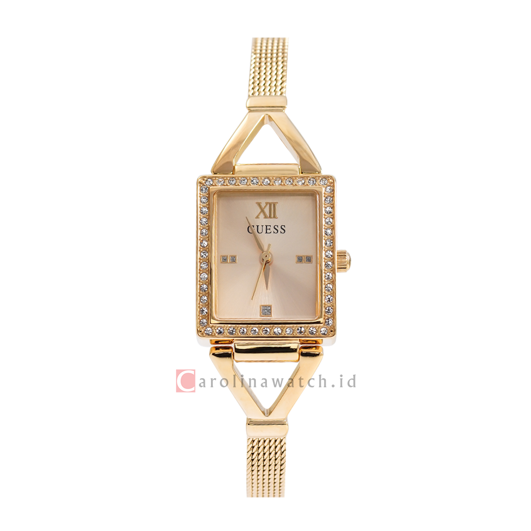 Jam Tangan GUESS Grace GW0400L2 Women Champagne Sunray Dial Gold Mesh Strap