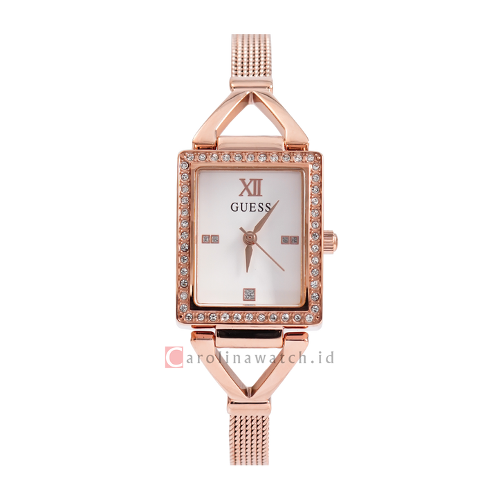 Jam Tangan GUESS Grace GW0400L3 Women Light Rose Gold Sunray Dial Rose Gold Mesh Strap