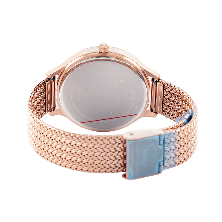 Jam Tangan GUESS Guess Soiree GW0402L3 Women Rose Gold With Crystals Dial Rose Gold Mesh Strap
