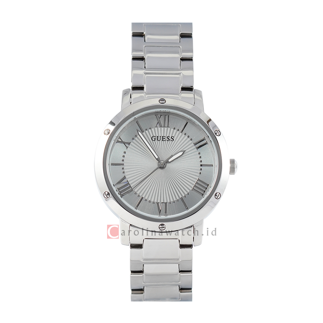 Jam Tangan GUESS Dawn GW0404L1 Women Silver Sunray Dial Stainless Steel Strap