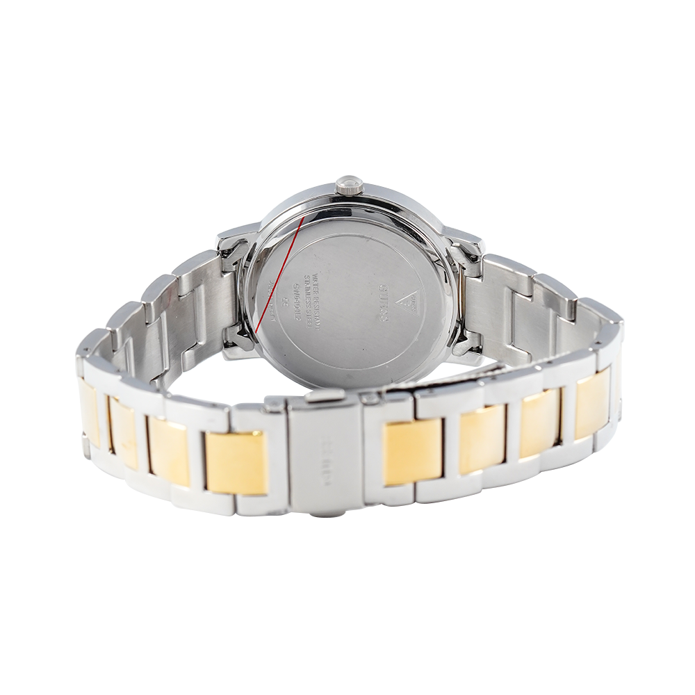 Jam Tangan GUESS Dawn GW0404L2 Women White Sunray Dial Dual Tone Stainless Steel Strap