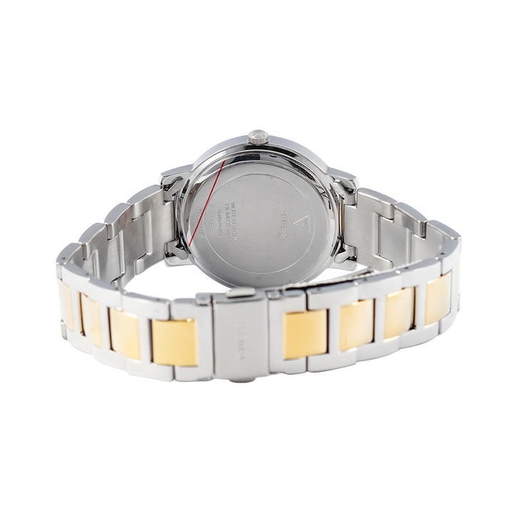 Jam Tangan GUESS Dawn GW0404L2 Women White Sunray Dial Dual Tone Stainless Steel Strap