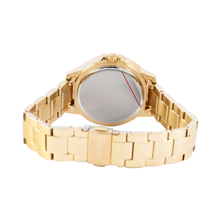 Jam Tangan GUESS GW0410L2 Women White Sunray Dial Gold Stainless Steel Strap