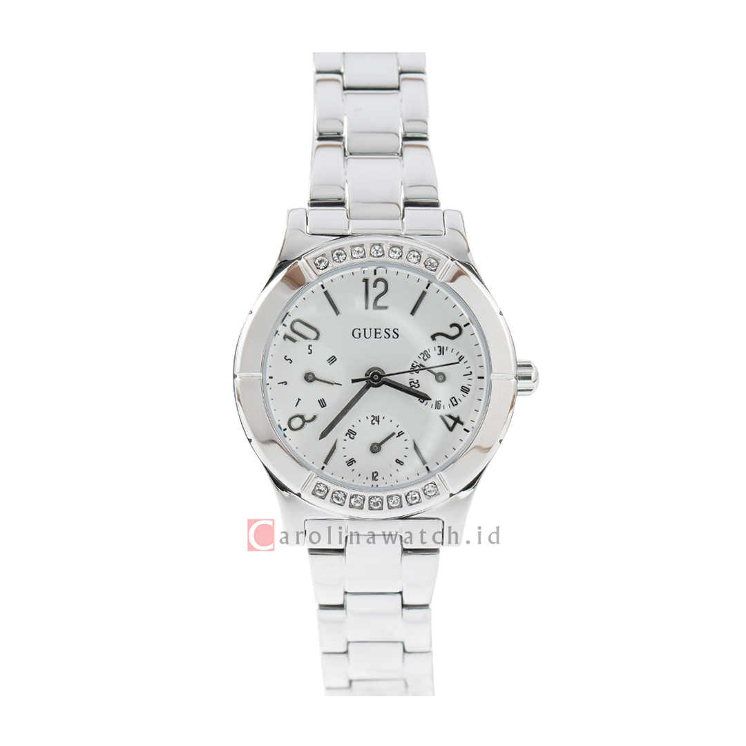 Jam Tangan GUESS Piper GW0413L1 Women Silver Dial Stainless Steel Strap