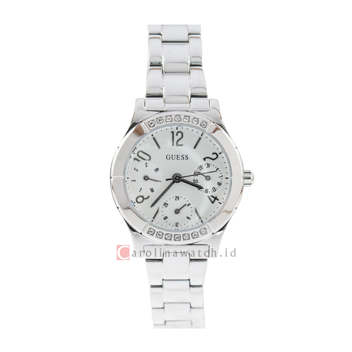 Jam Tangan GUESS Piper GW0413L1 Women Silver Dial Stainless Steel Strap