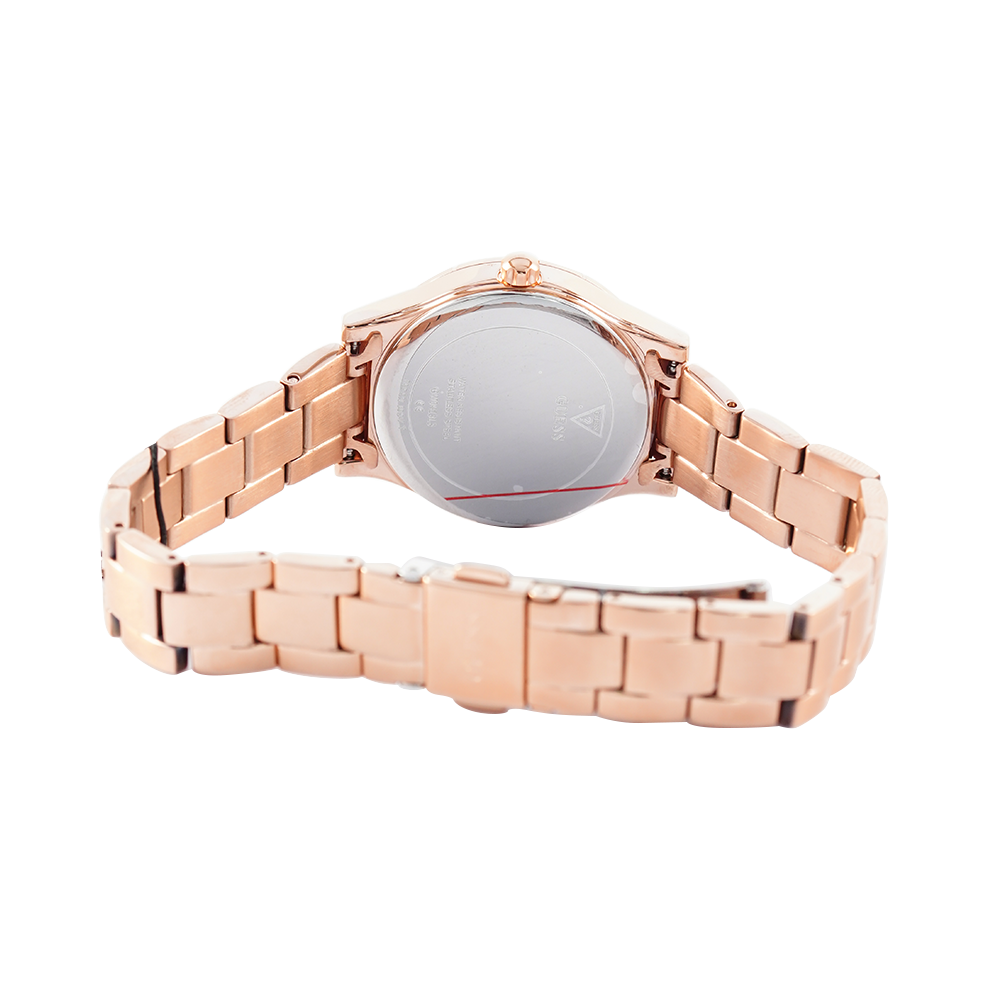 Jam Tangan GUESS Piper GW0413L3 Women Silver Dial Rose Gold Stainless Steel Strap