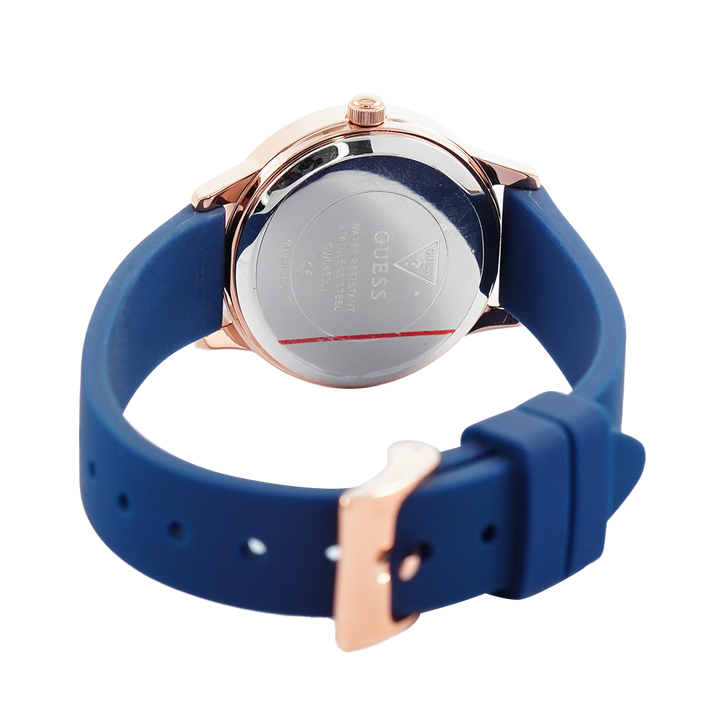 Jam Tangan GUESS Lolita GW0453L1 Women Rose Gold Dial Blue Rubber Strap