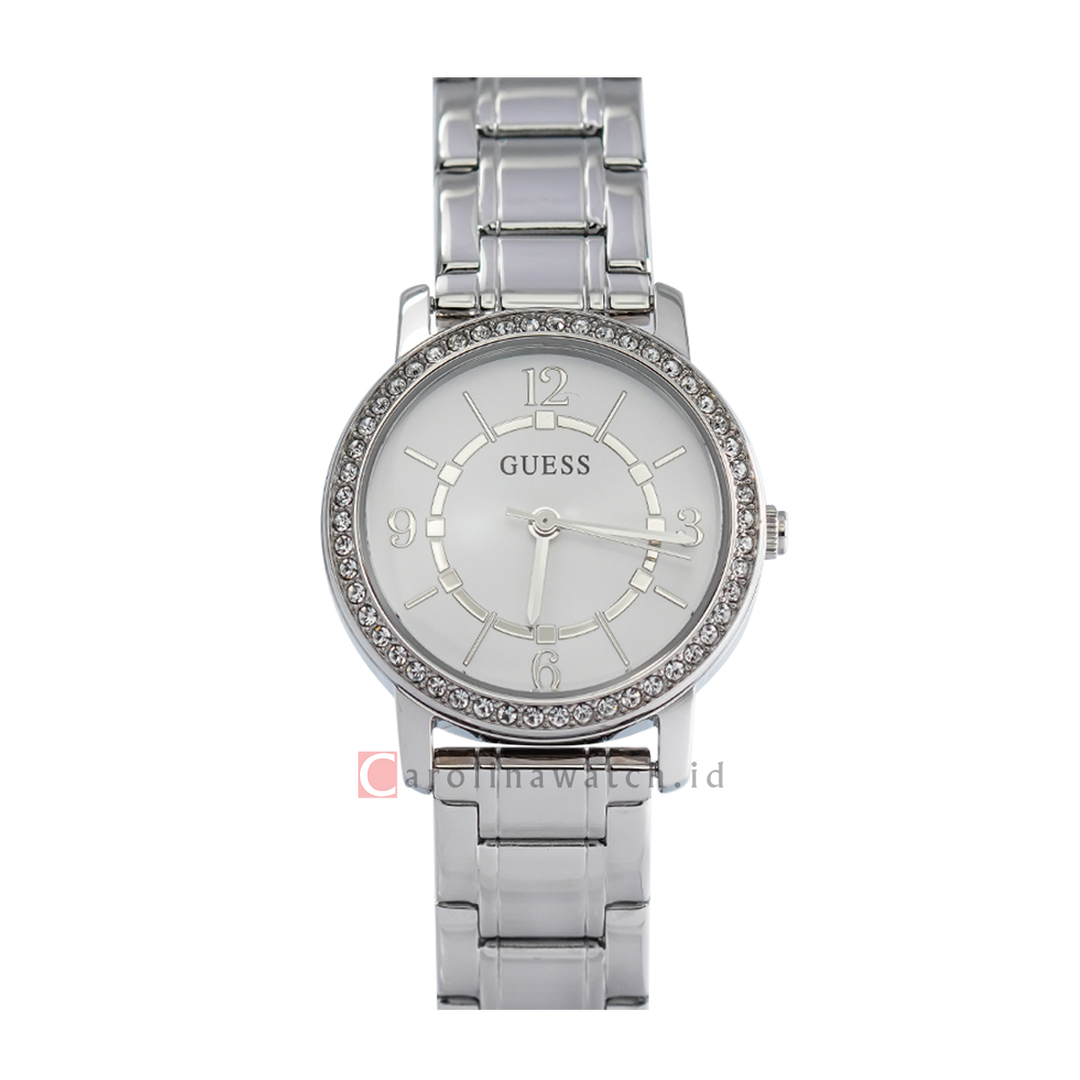 Jam Tangan GUESS GW0468L1 Women Silver Sunray Dial Stainless Steel Strap