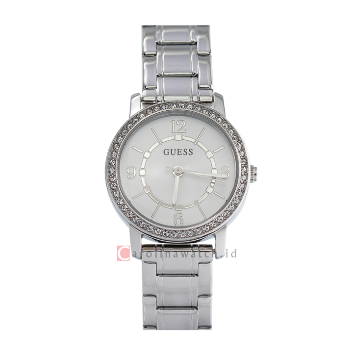 Jam Tangan GUESS GW0468L1 Women Silver Sunray Dial Stainless Steel Strap