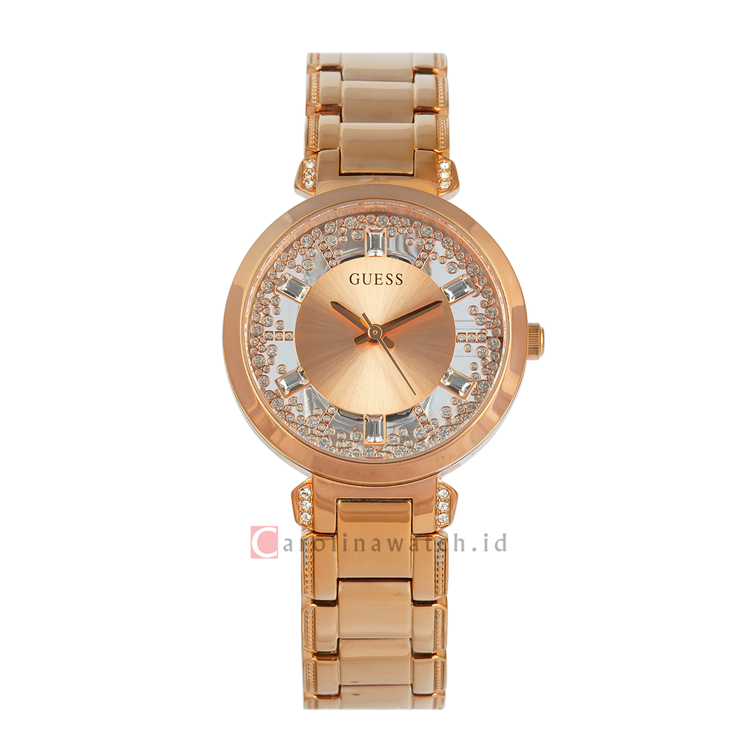 Jam Tangan GUESS GW0470L3 Crystal Clear Women Rose Gold Dial Rose Gold Stainless Steel Strap