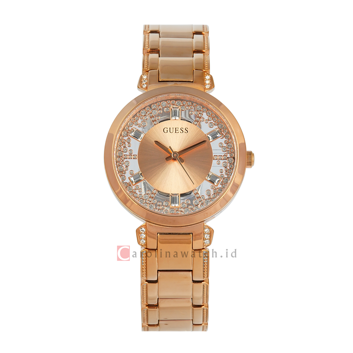 Jam Tangan GUESS GW0470L3 Crystal Clear Women Rose Gold Dial Rose Gold Stainless Steel Strap