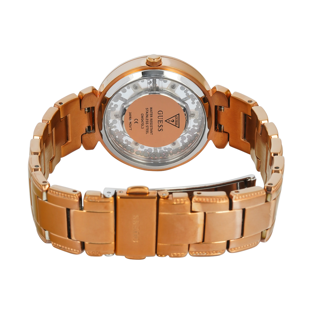 Jam Tangan GUESS GW0470L3 Crystal Clear Women Rose Gold Dial Rose Gold Stainless Steel Strap