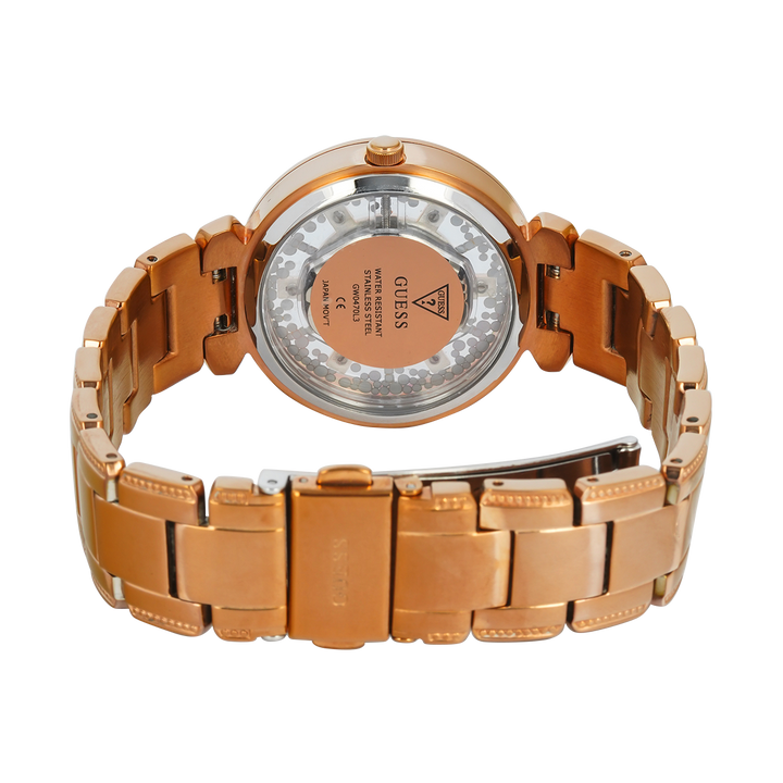 Jam Tangan GUESS GW0470L3 Crystal Clear Women Rose Gold Dial Rose Gold Stainless Steel Strap