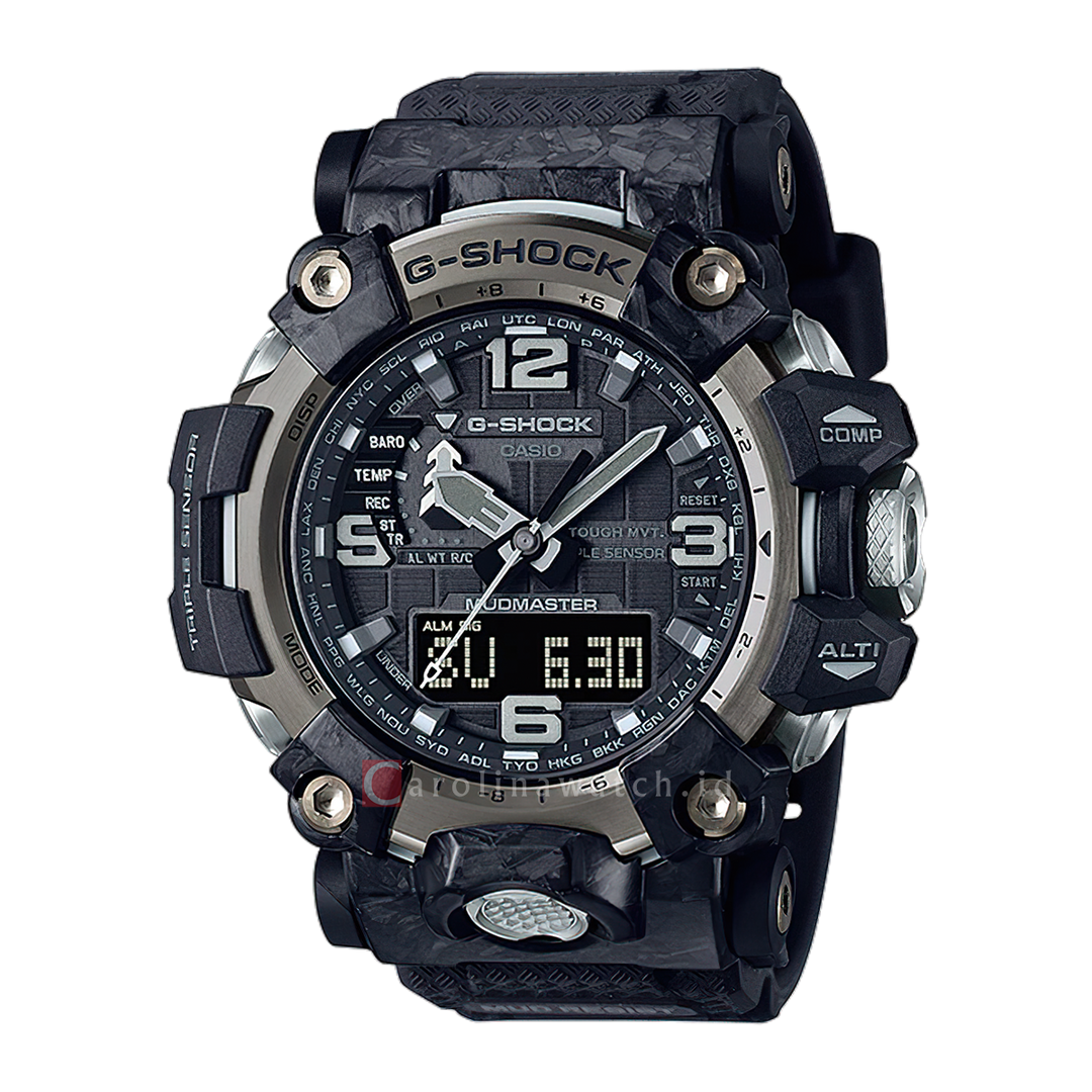 Jam Tangan CASIO G SHOCK Mudmaster GWG-2000-1A1 Men Tough Solar Digital Analog Dial Black Resin Band