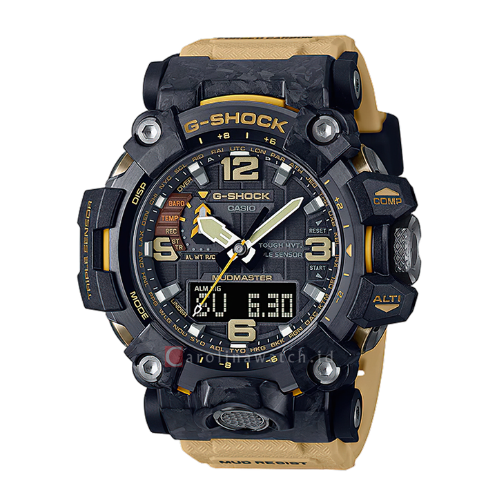 Jam Tangan CASIO G SHOCK GWG-2000-1A5 Men Tough Solar Carbon Core Guard Digital Analog Dial Sand Resin Band