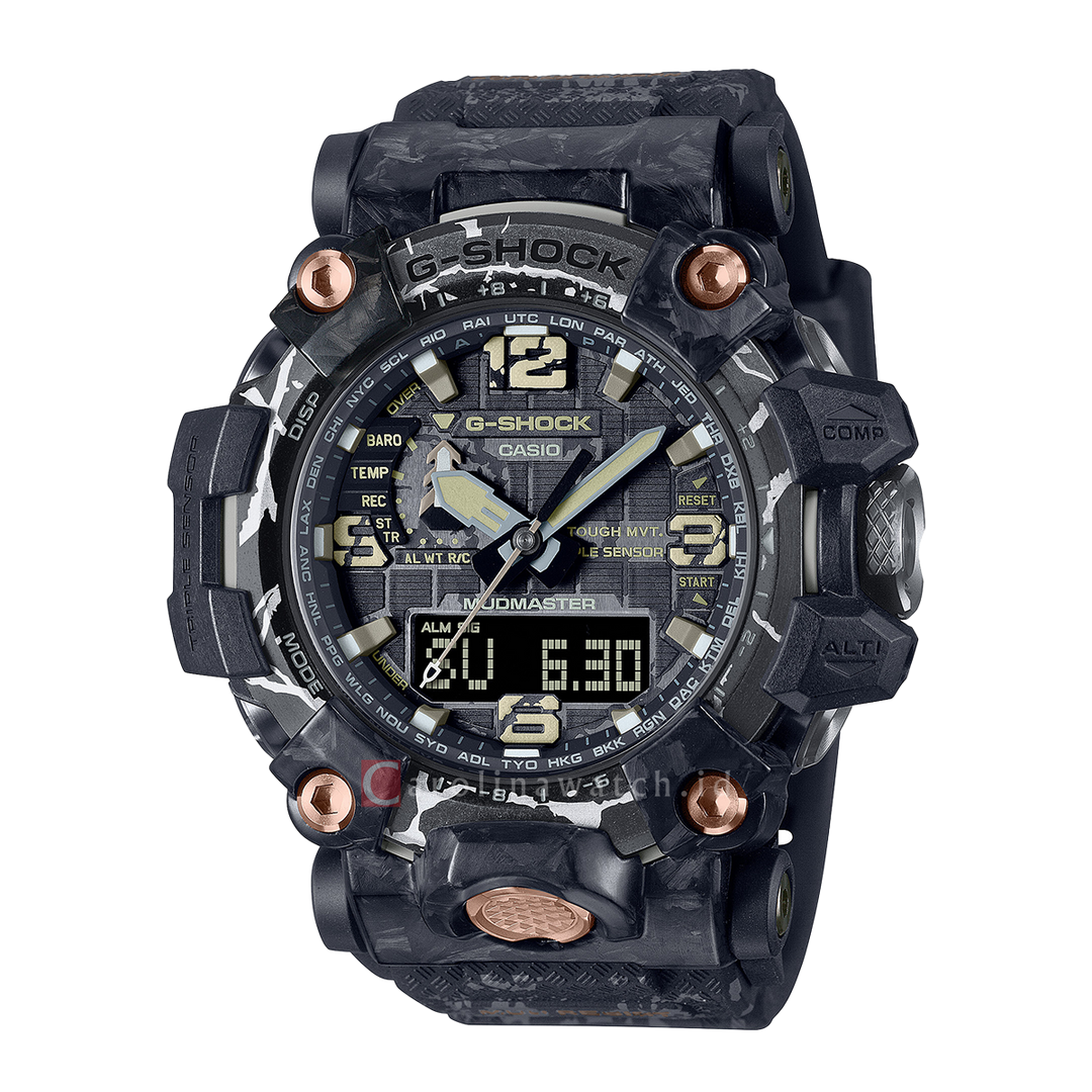 Jam Tangan Casio G-Shock Mudmaster GWG-2000CR-1A Men Master Of G-Land Mudmaster Cracked Pattern Camouflage Black Resin Band