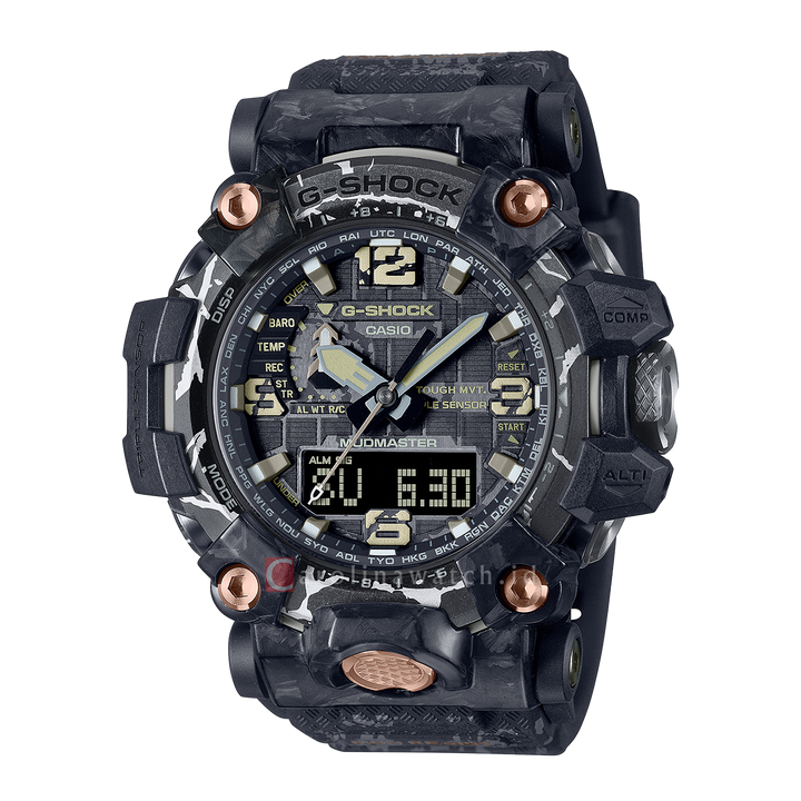 Jam Tangan Casio G-Shock Mudmaster GWG-2000CR-1A Men Master Of G-Land Mudmaster Cracked Pattern Camouflage Black Resin Band