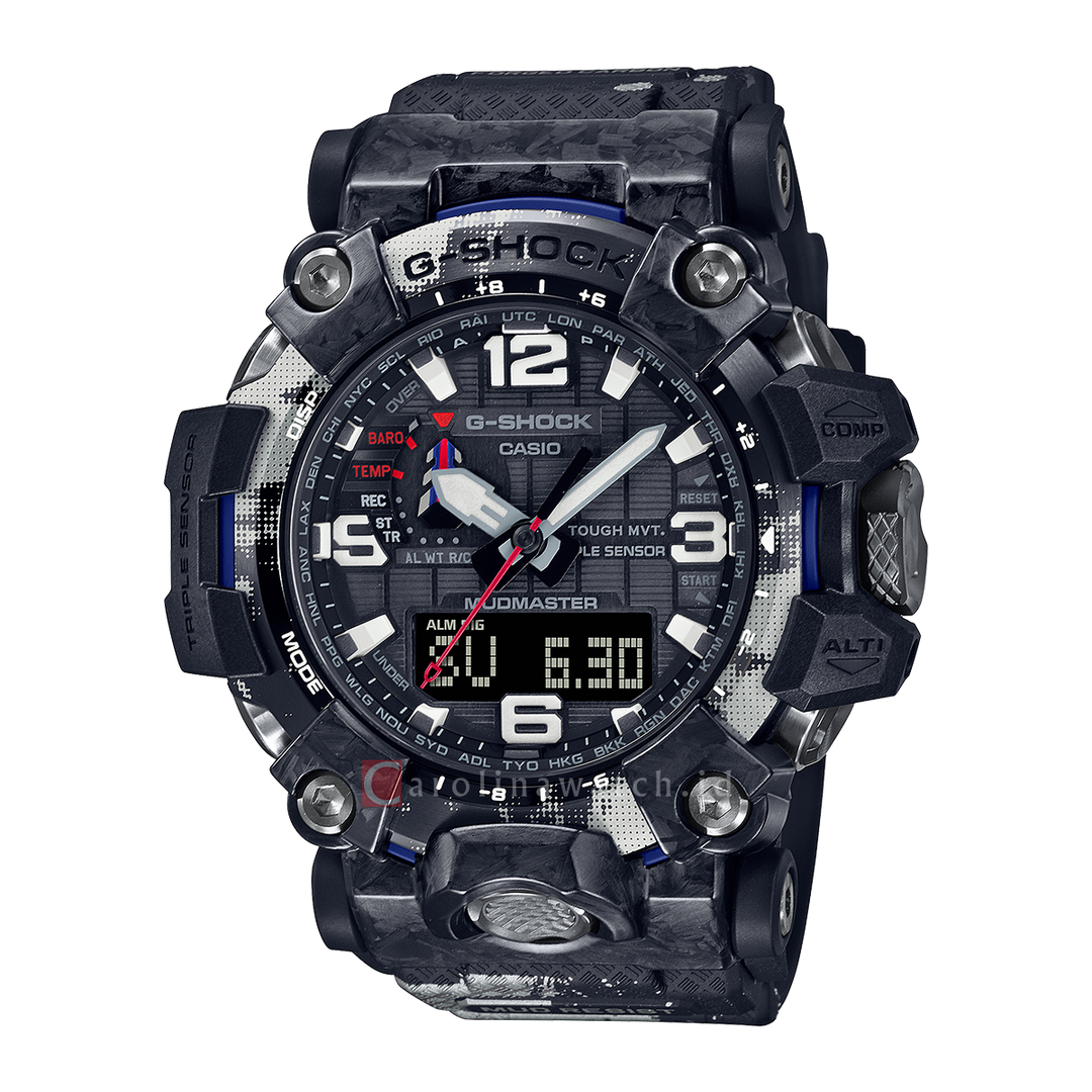 Jam Tangan CASIO G SHOCK Mudmaster GWG-2000TLC-1A Men Digital Analog Dial Black Resin Band