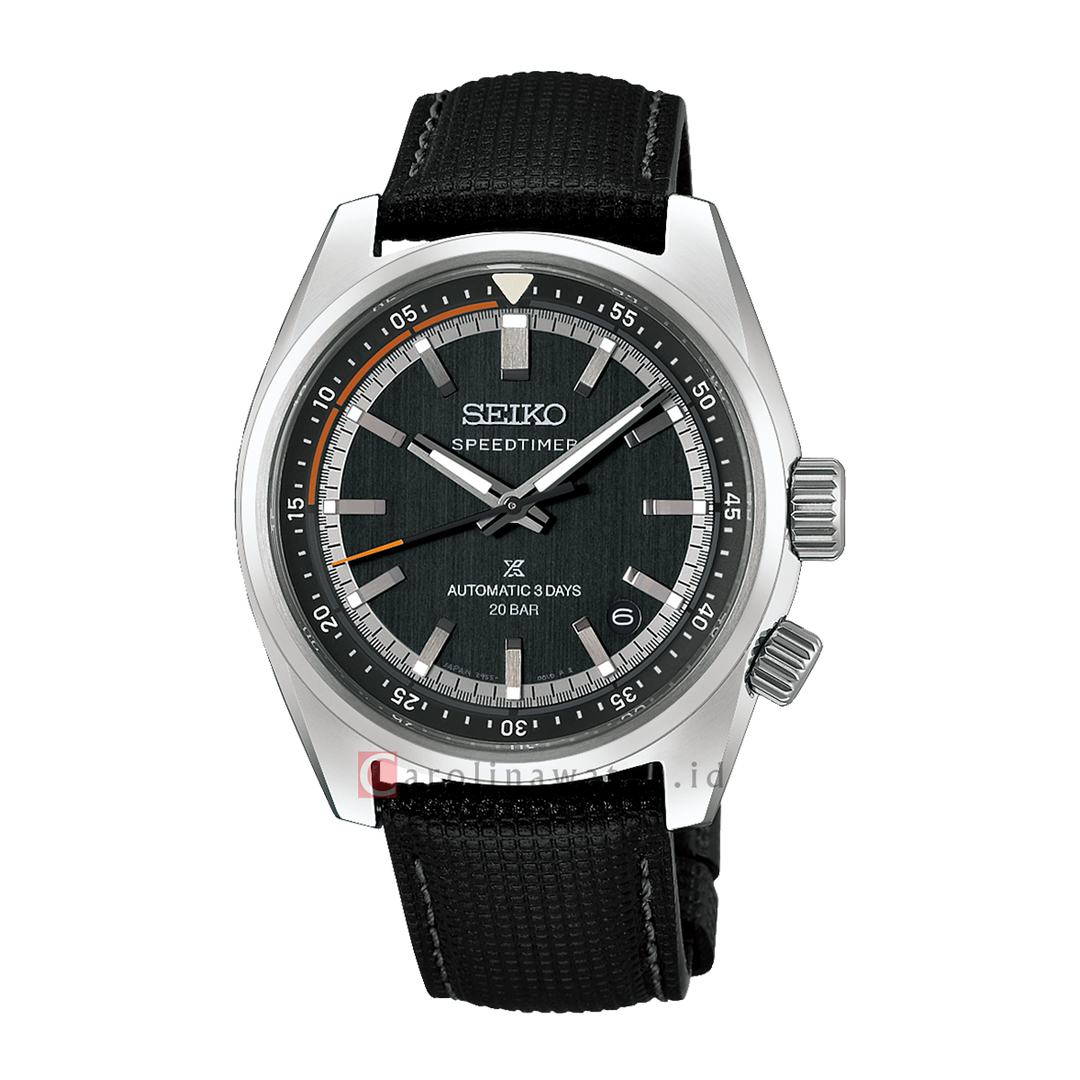 Jam Tangan Seiko Prospex SPEEDTIMER HBC004J1 Men Black Dial Black Leather Strap