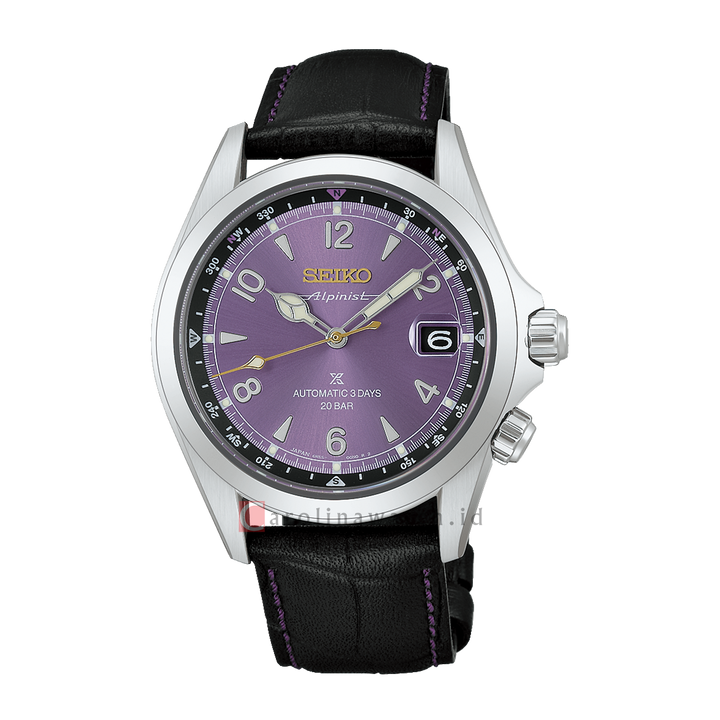 Jam Tangan Seiko Prospex Land HBC006J1 Men Purple Dial Black Leather Strap 145th Anniversary Limited Edition