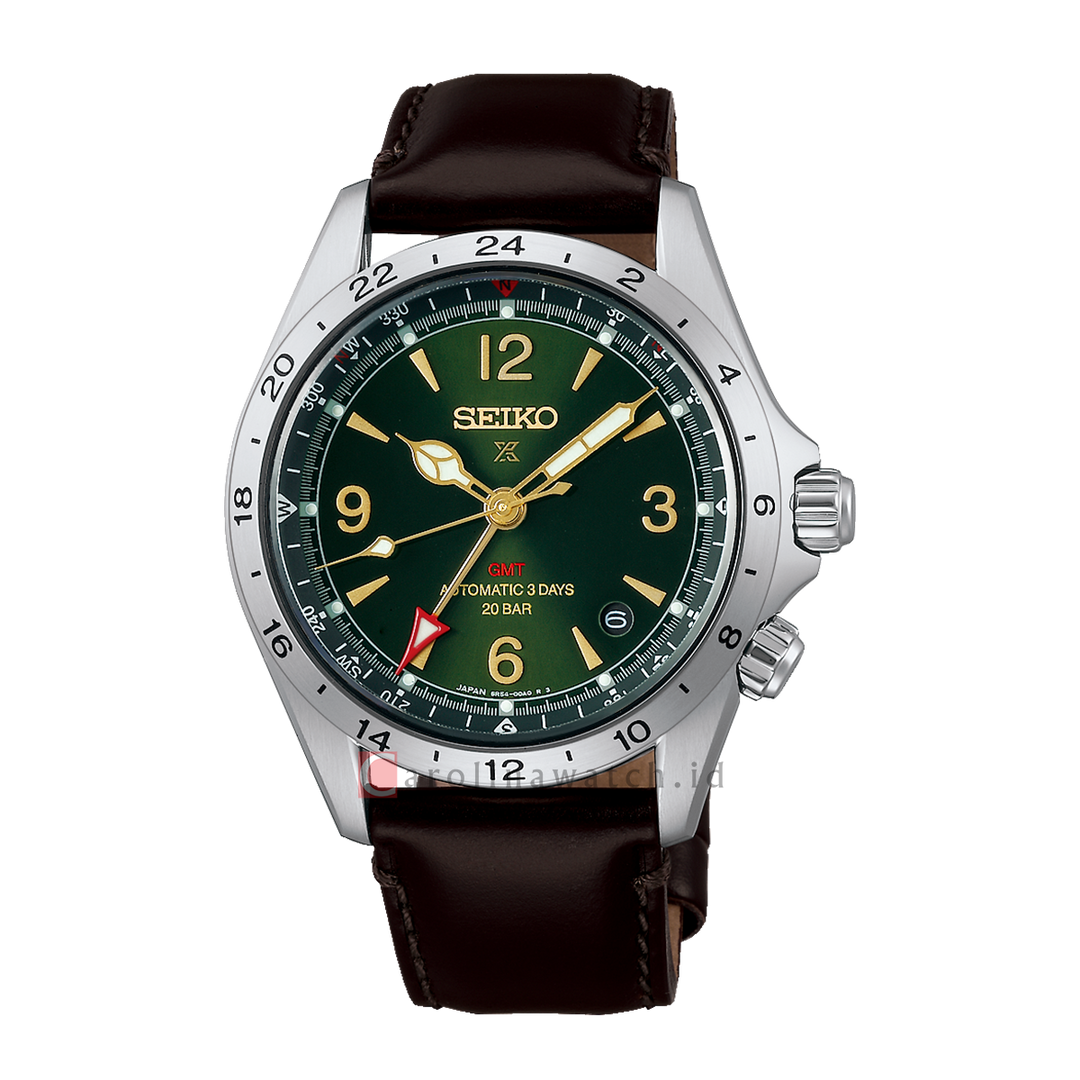 Jam Tangan Seiko Prospex Land HBC007J1 Men Green Dial Brown Leather Strap