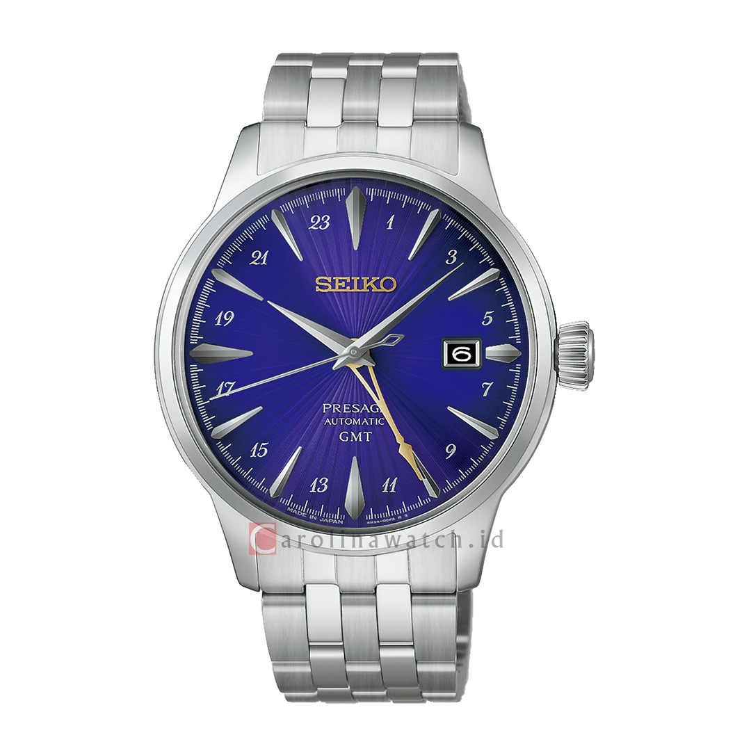 Jam Tangan Seiko Presage Cocktail Time HCB006J1 Automatic Men Purple Dial Stainless Steel Strap 145th Anniversary Limited Edition "Edo Murasaki"