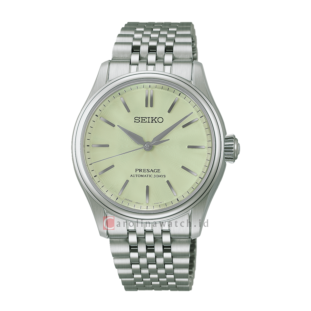 Jam Tangan Seiko Presage Classic Series HCC002J1 Men Tomioka Silk Wakatake-iro Green Dial Stainless Steel Strap