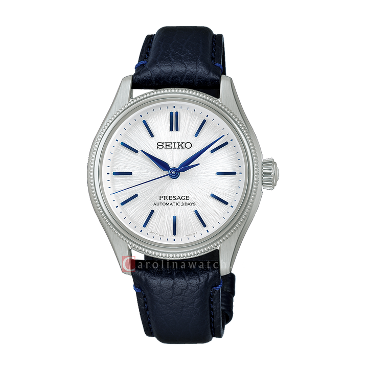 Jam Tangan Seiko Presage Classic Series HCC004J1 145th Anniversary Men Silver Dial Cow Leather Strap Limited Edition