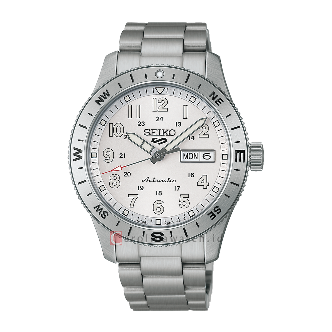 Jam Tangan Pria Seiko 5 Sports Field HDB007K1 Silver Dial Stainless Steel Strap
