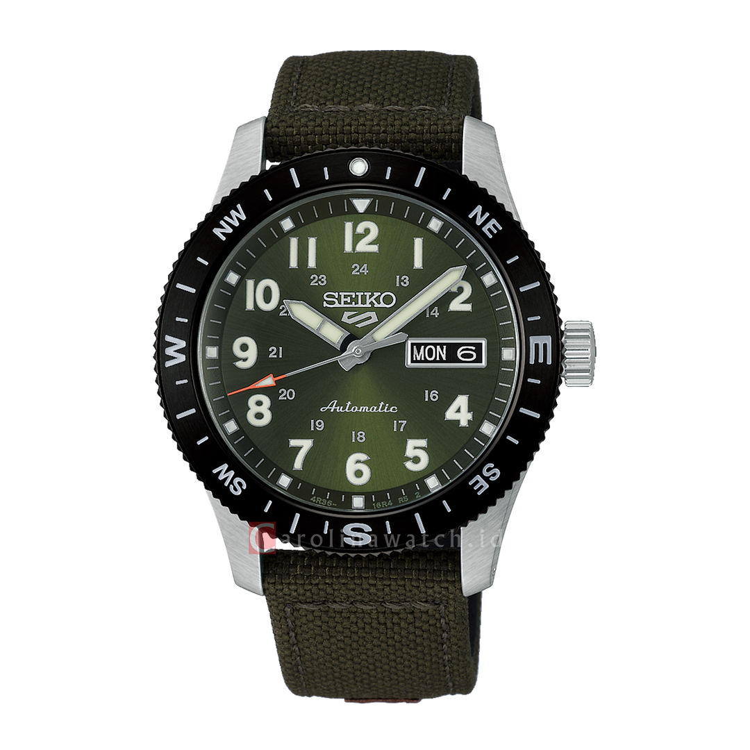 Jam Tangan Pria Seiko 5 Sports Field HDB008K1 Green Dial Khaki Green Earth Tone Nylon Strap
