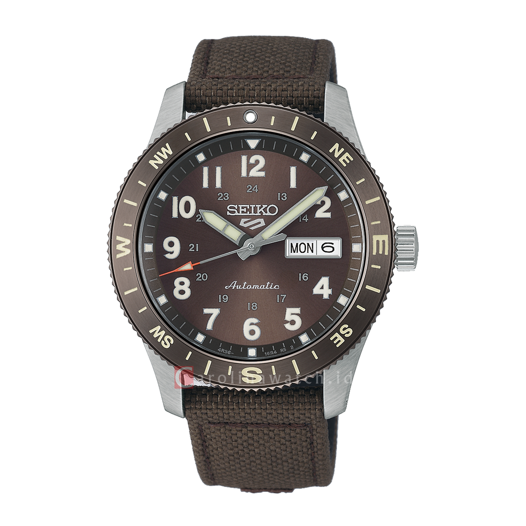Jam Tangan Pria Seiko 5 Sports Field HDB009K1 Brown Dial Brown Earth Tone Nylon Strap