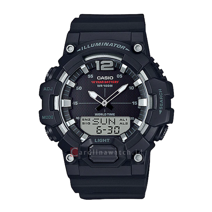 Jam Tangan Casio HDC-700-1A Men Black Digital Analog Dial Black Resin Band