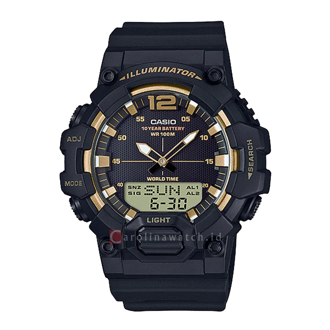 Jam Tangan Casio HDC-700-9A Men Black Digital Analog Black Resin Band