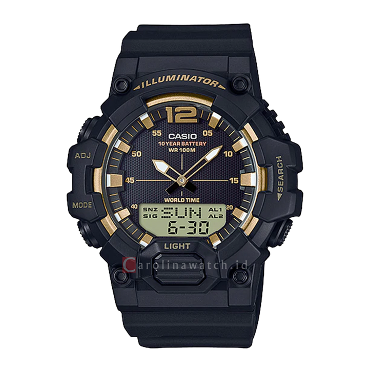 Jam Tangan Casio HDC-700-9A Men Black Digital Analog Black Resin Band