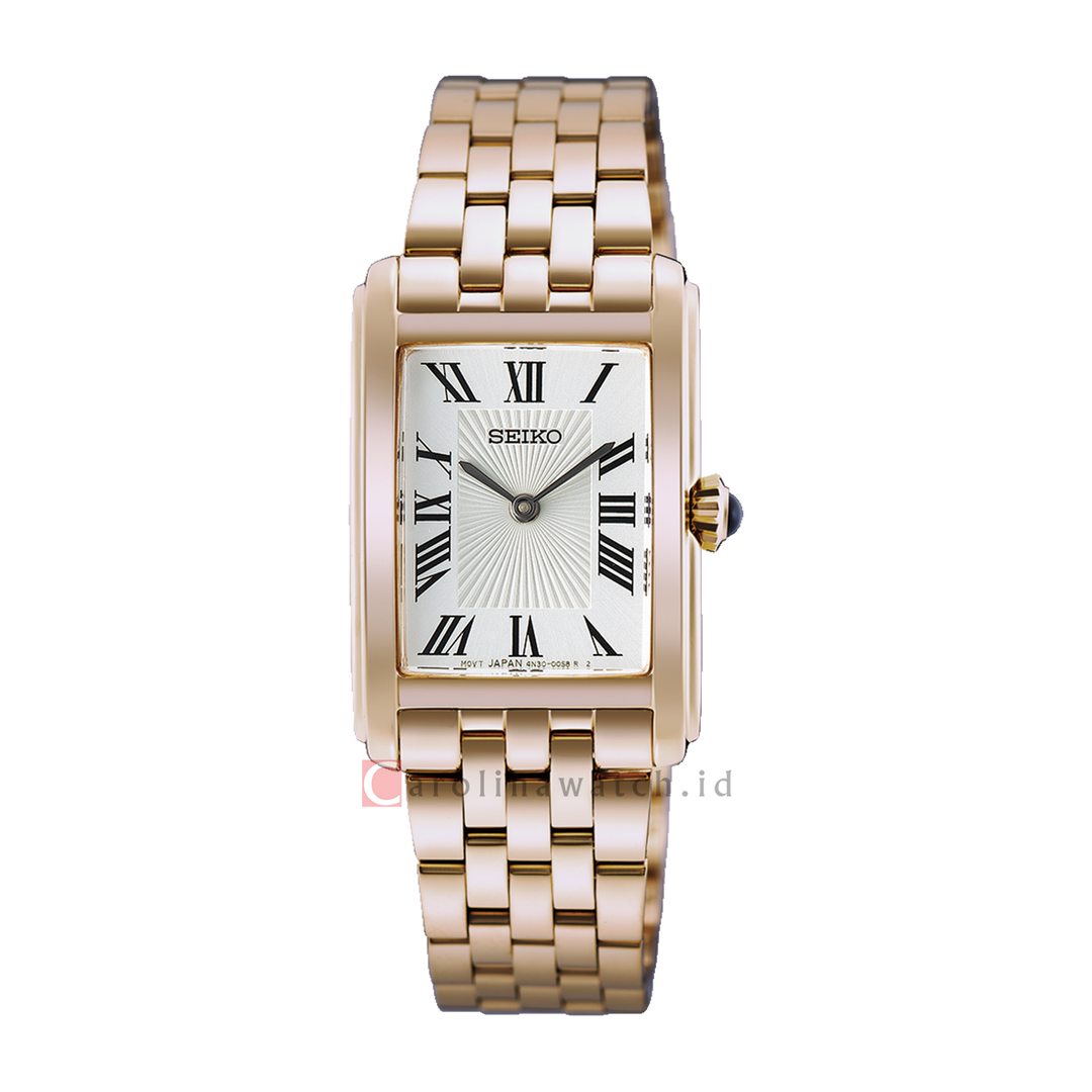 Jam Tangan Seiko Ladies Tank HGG002P1 Discover More White Dial Rose Gold Stainless Steel Strap