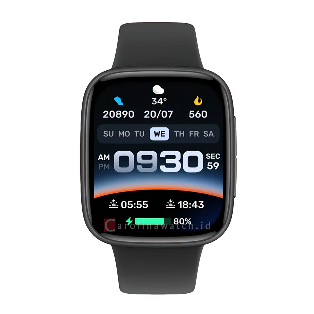 Jam Tangan IGear IGLU01 Unisex Lumi Smart Watch Black Rubber Strap