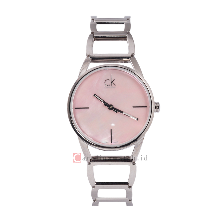 Jam Tangan Calvin Klein K3G2312E Women Pink Dial Stainless Steel Strap