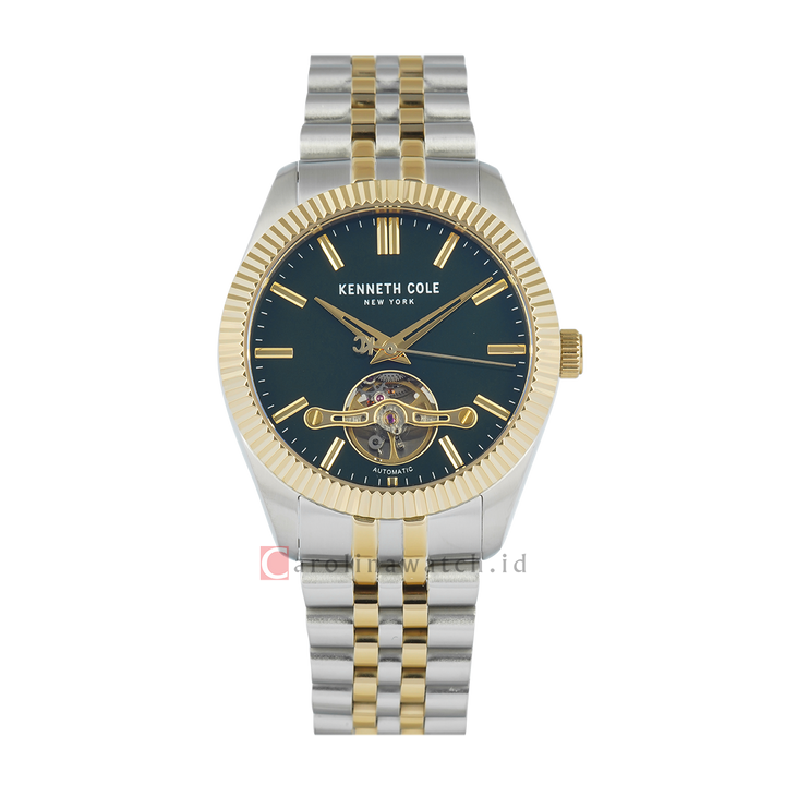Jam Tangan Kenneth Cole Bryant Park KCWGY0064803 Men Automatic Green Dial Dual Tone Stainless Steel Strap