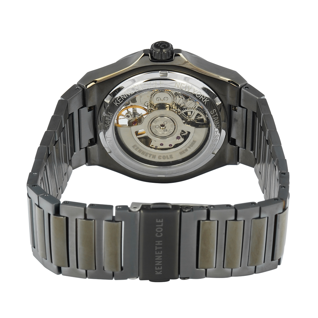 Jam Tangan Kenneth Cole KCWGY0067403 Men Automatic Analog Dial Black Stainless Steel Strap