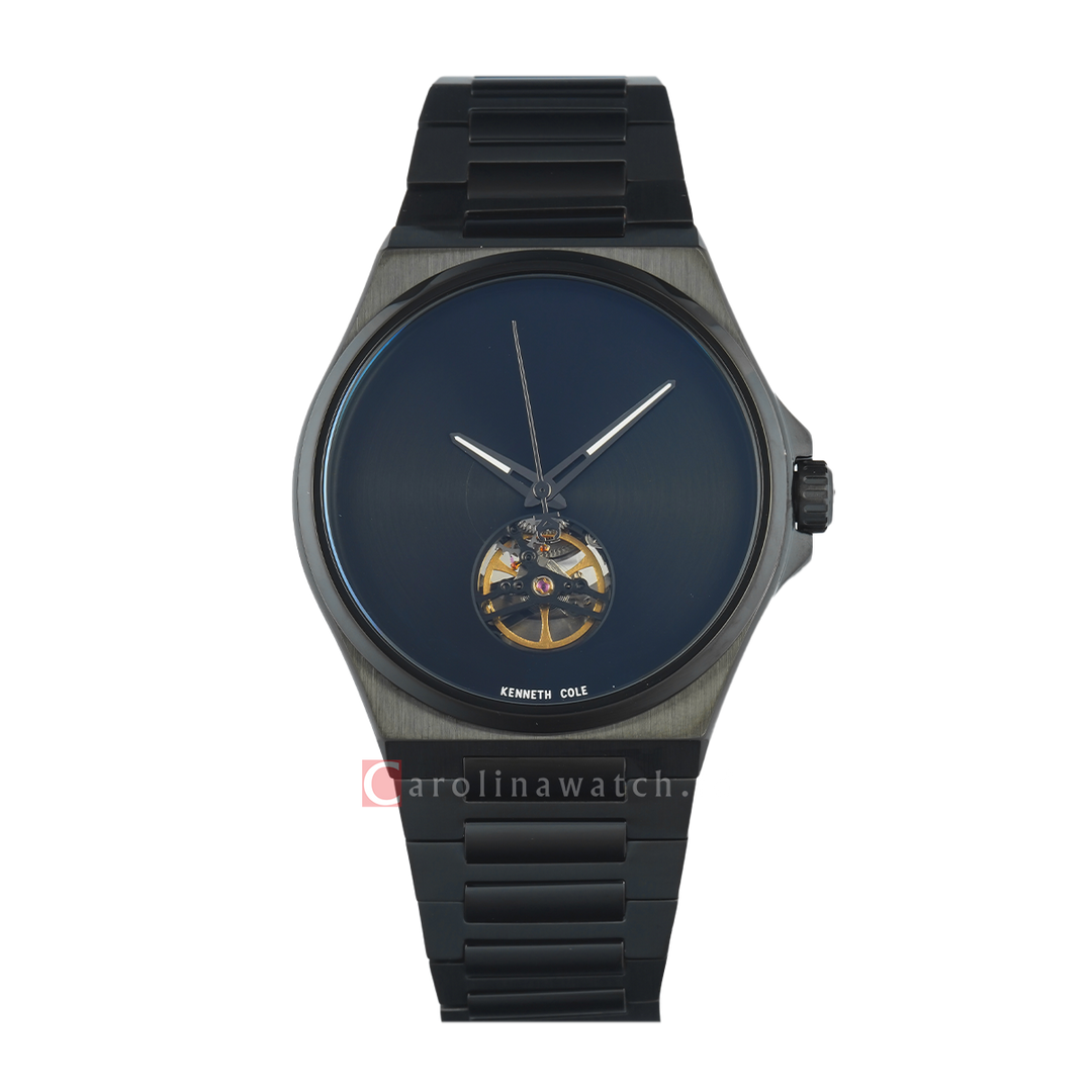Jam Tangan Kenneth Cole KCWGY0067405 Men Automatic Black Dial Black Stainless Steel Strap