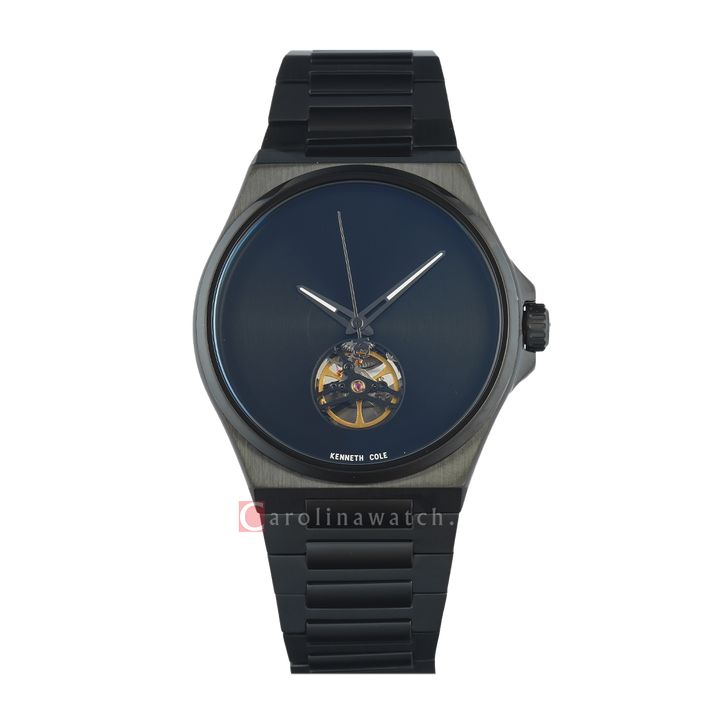 Jam Tangan Kenneth Cole KCWGY0067405 Men Automatic Black Dial Black Stainless Steel Strap