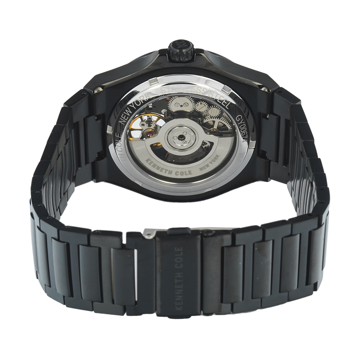 Jam Tangan Kenneth Cole KCWGY0067405 Men Automatic Black Dial Black Stainless Steel Strap