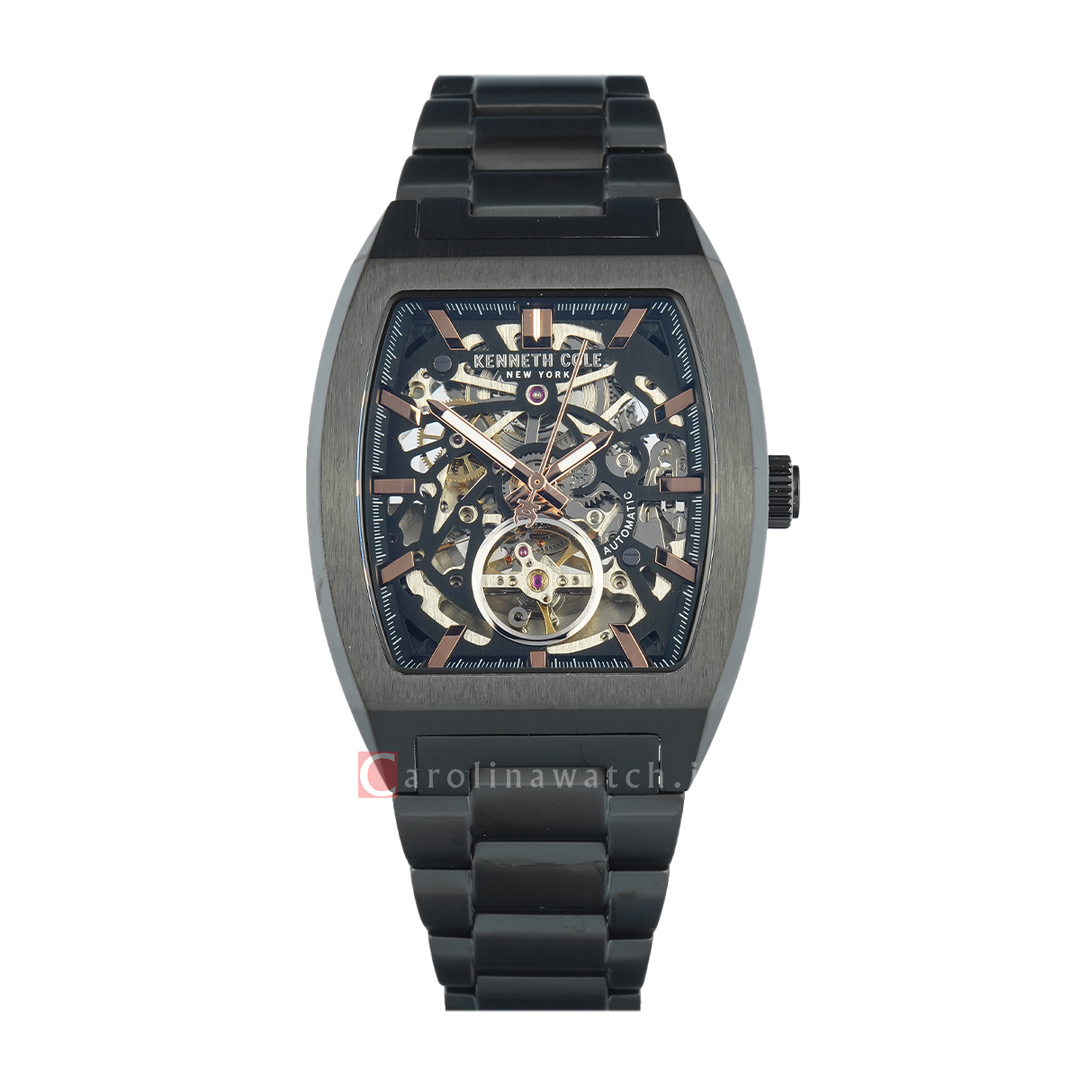 Jam Tangan Kenneth Cole Crosstown KCWGY0077501 Men Automatic Black Dial Black Stainless Steel Strap