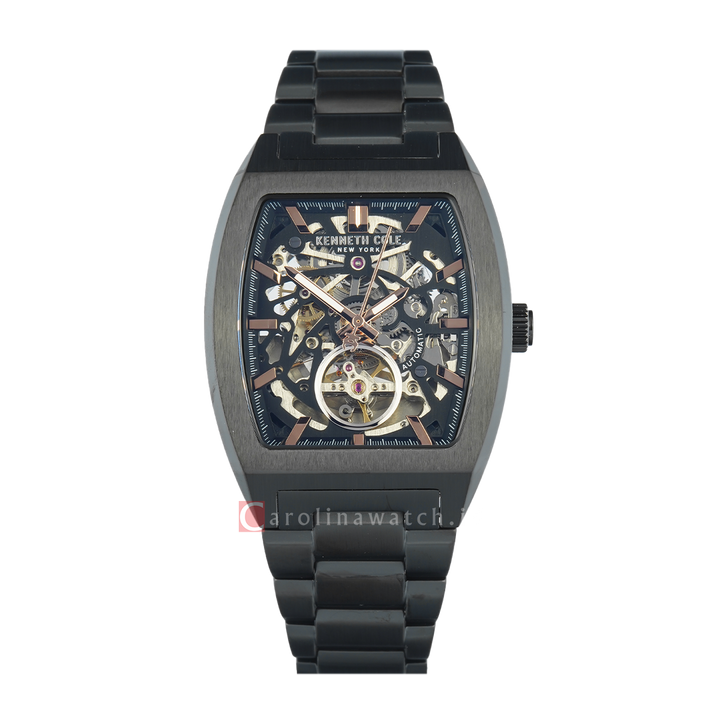 Jam Tangan Kenneth Cole Crosstown KCWGY0077501 Men Automatic Black Dial Black Stainless Steel Strap