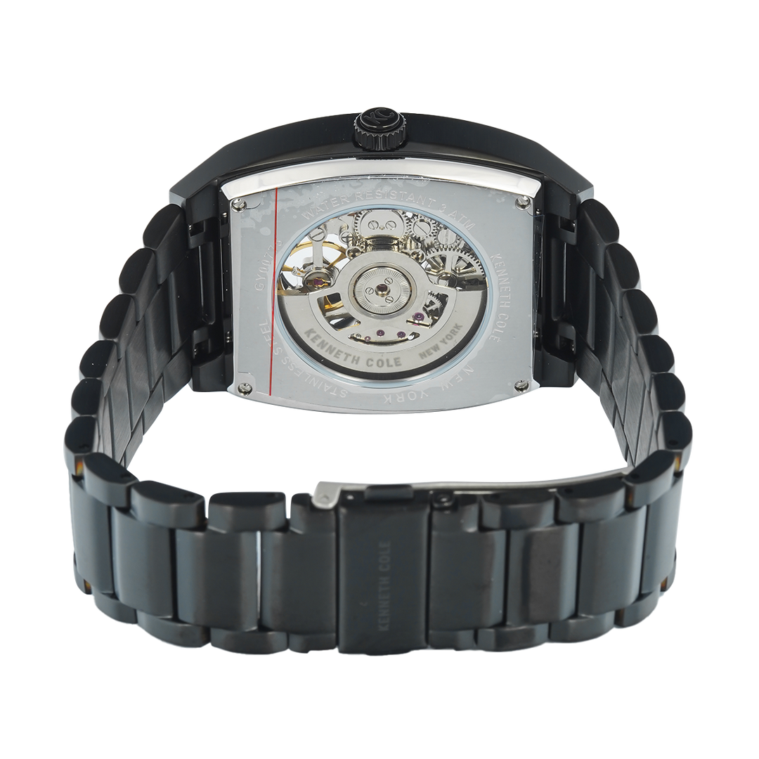 Jam Tangan Kenneth Cole Crosstown KCWGY0077501 Men Automatic Black Dial Black Stainless Steel Strap