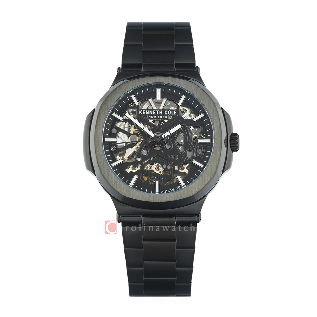 Jam Tangan Kenneth Cole Tribeca KCWGY0080502 Men Automatic Black Dial Black Stainless Steel Strap