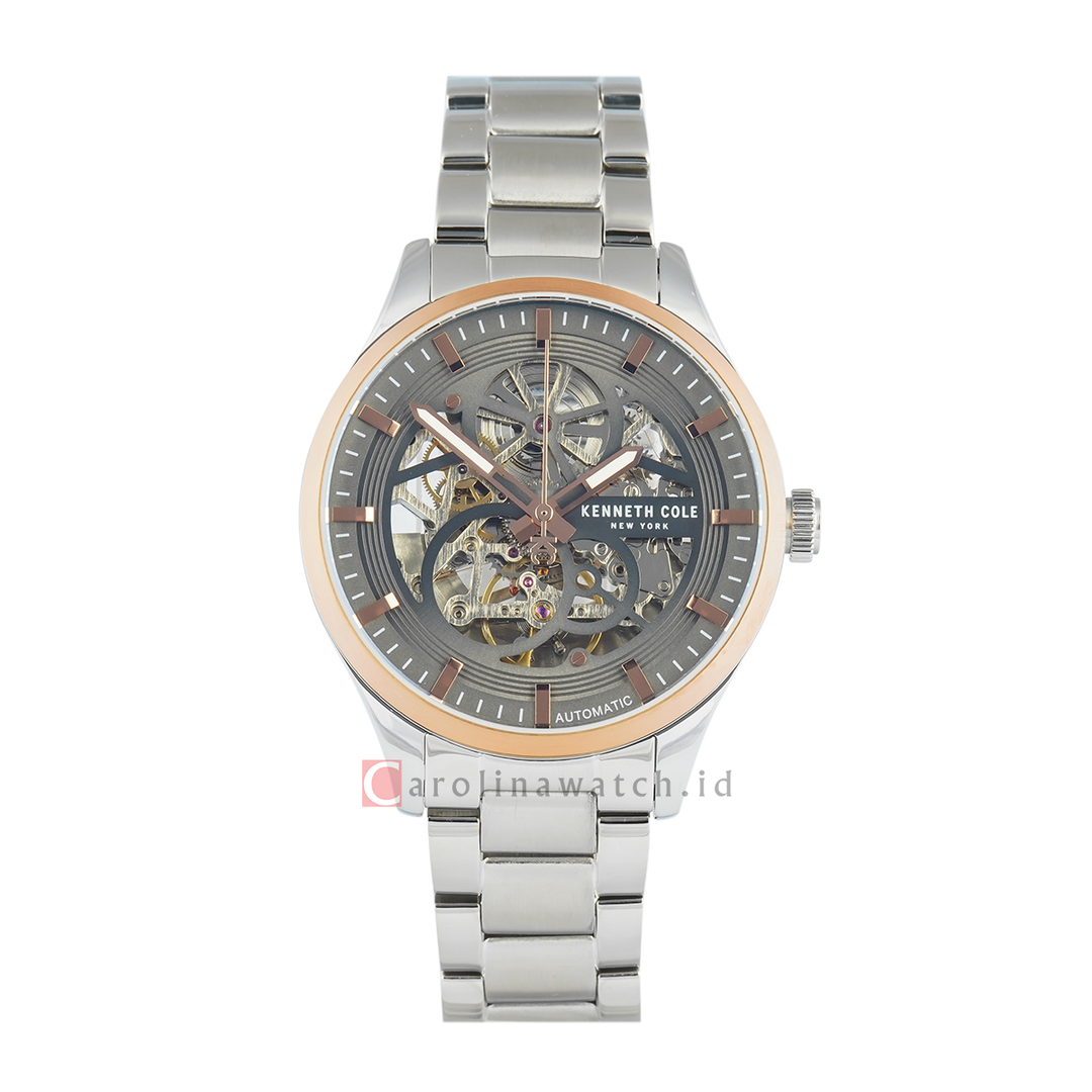 Jam Tangan Kenneth Cole Ashton KCWGY0080702 Men Automatic Grey Dial Stainless Steel Strap