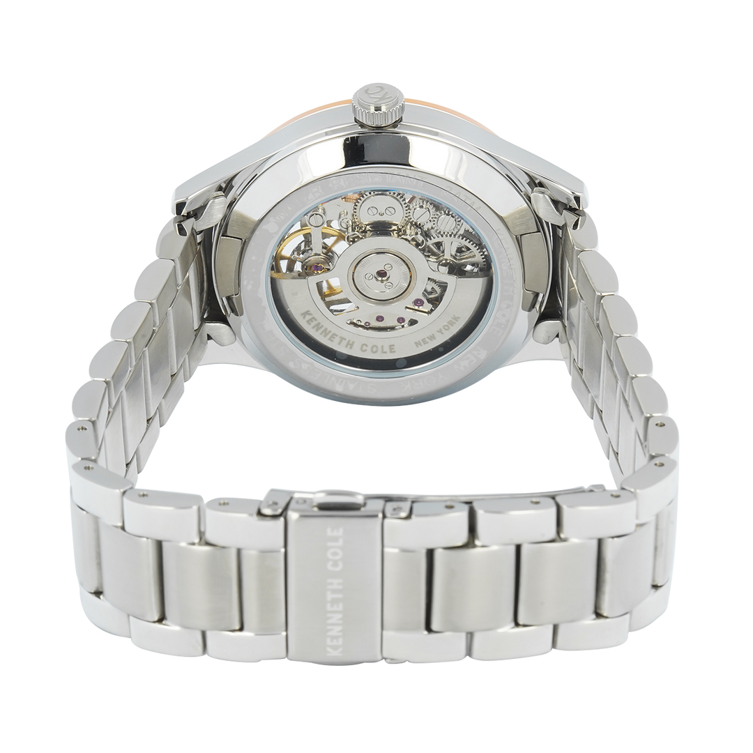 Jam Tangan Kenneth Cole Ashton KCWGY0080702 Men Automatic Grey Dial Stainless Steel Strap