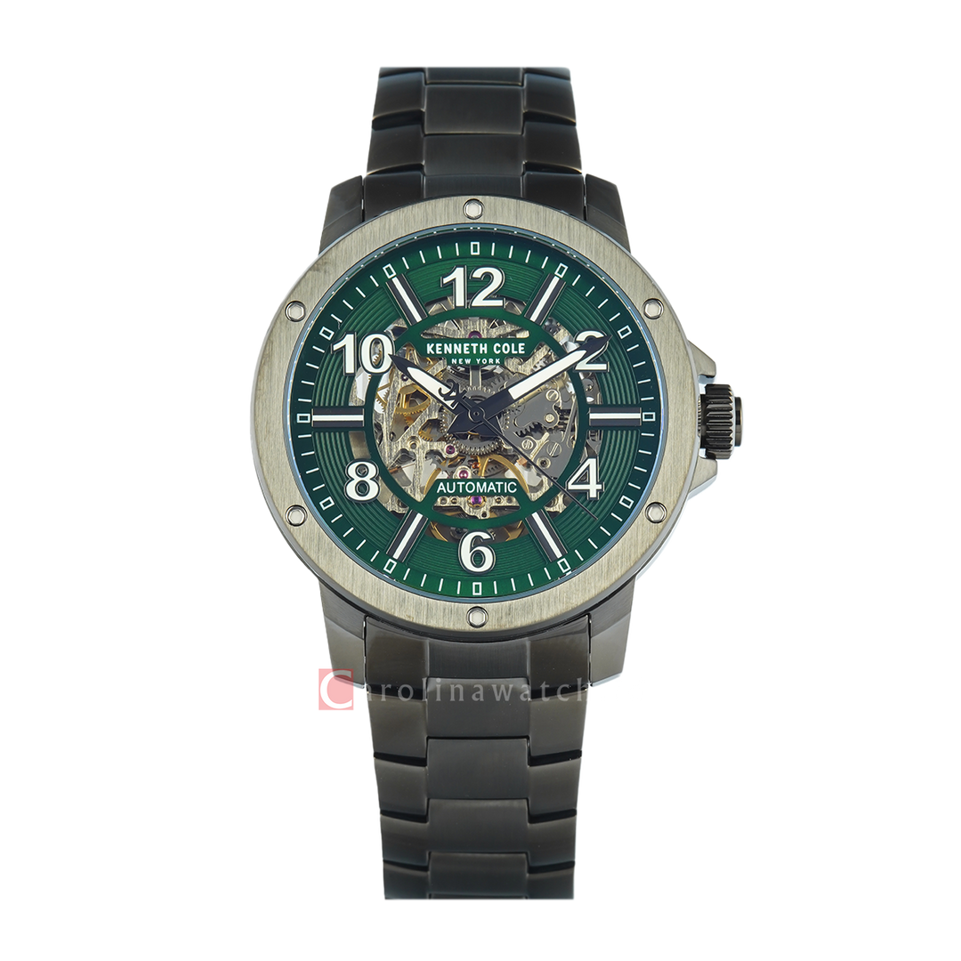 Jam Tangan Kenneth Cole Harrison KCWGY0081101 Men Automatic Green Dial Black Stainless Steel Strap