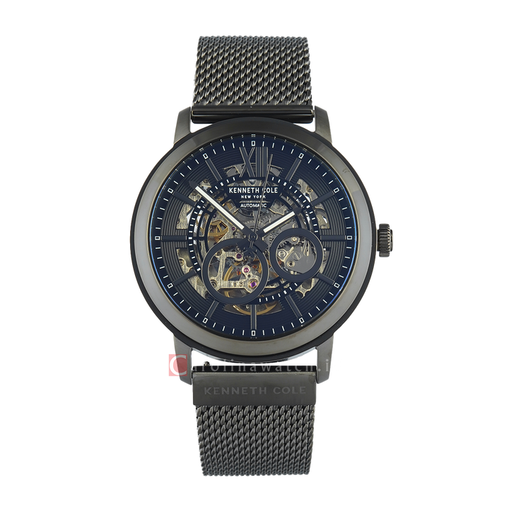 Jam Tangan Kenneth Cole Pacific KCWGY0081201 Men Automatic Black Dial Black Mesh Stainless Steel Strap